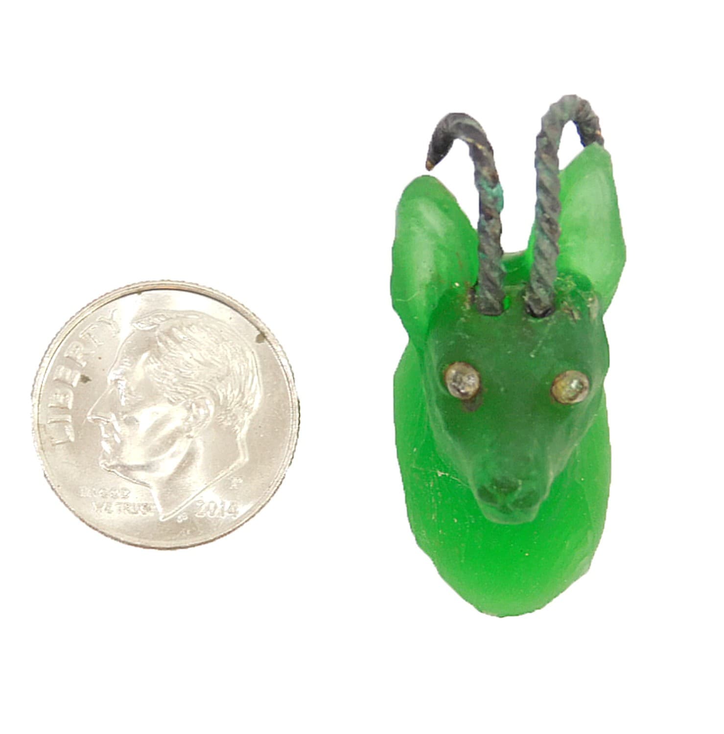 RARE CRACKER JACK CZECH GLASS GOAT RAM SHEEP HEAD MOUNT PRIZE CHARM GLASS EYES 5