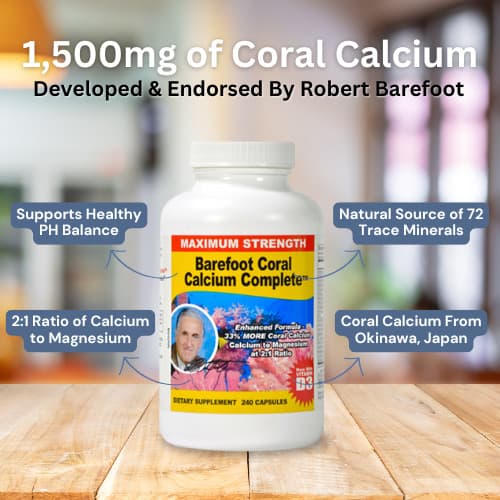 Barefoot Coral Calcium Complete - Bob Barefoot 240 Caps - 1500mg Coral Calcium 4