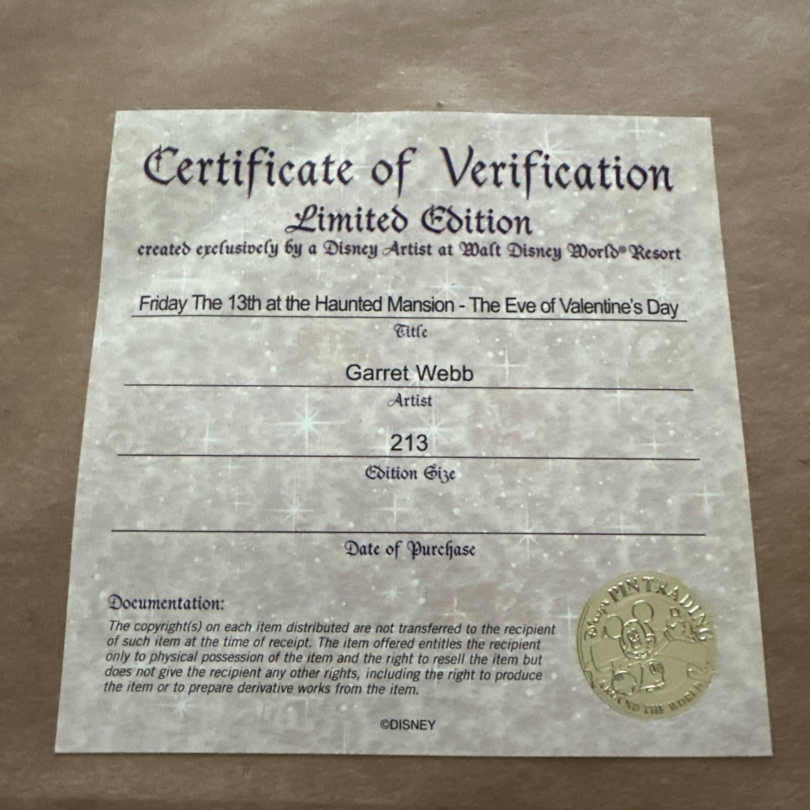 Disney Haunted Mansion Friday The 13th Eve Of Valentines Pin Framed Set LE 213 2