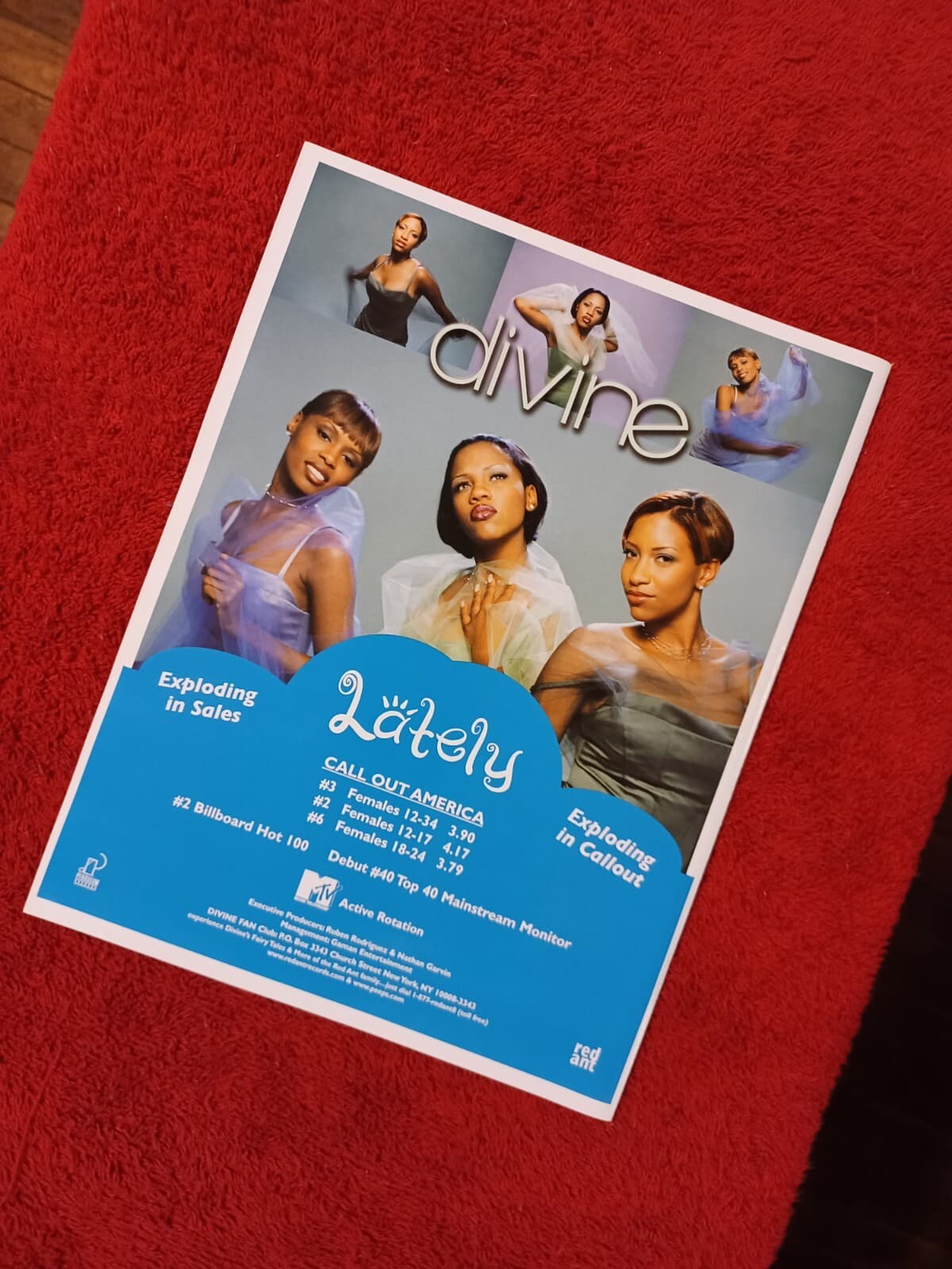 DIVINE - 1998 US Full-Page Ad 'Lately' Single Release (HITS Magazine) 3