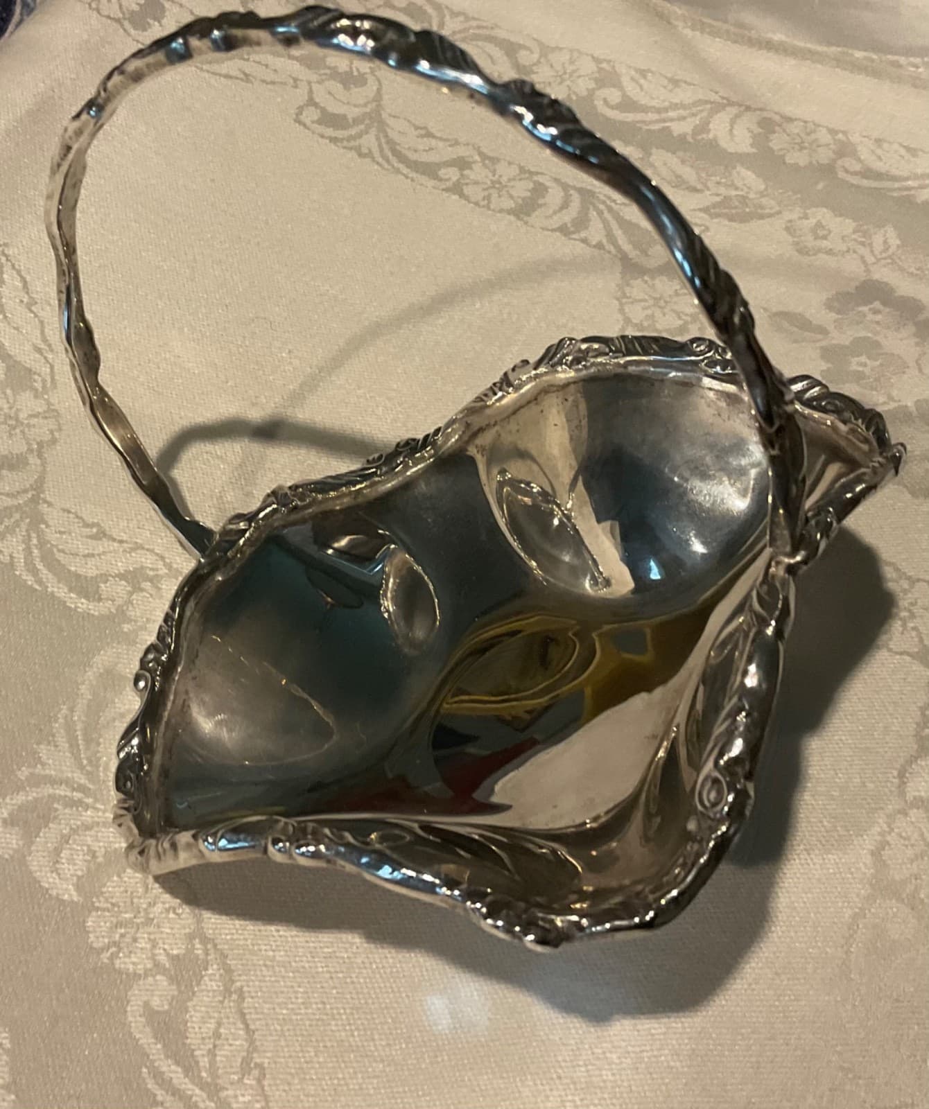 Vintage Sterling Silver Candy Dish Basket 2