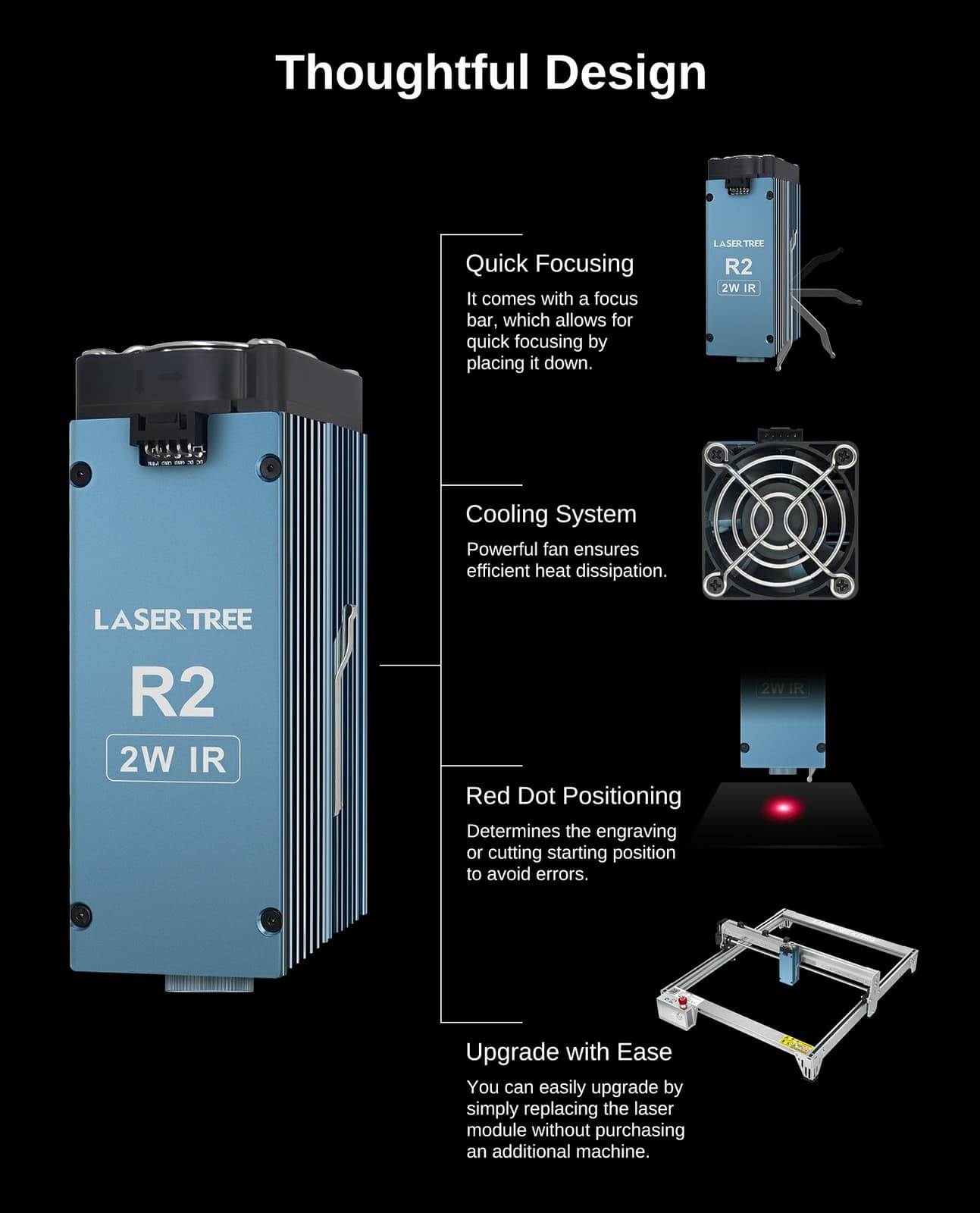 1064nm Infrared 2W Laser Module for Engraving Copper Acrylic Metal DIY Artefact 5