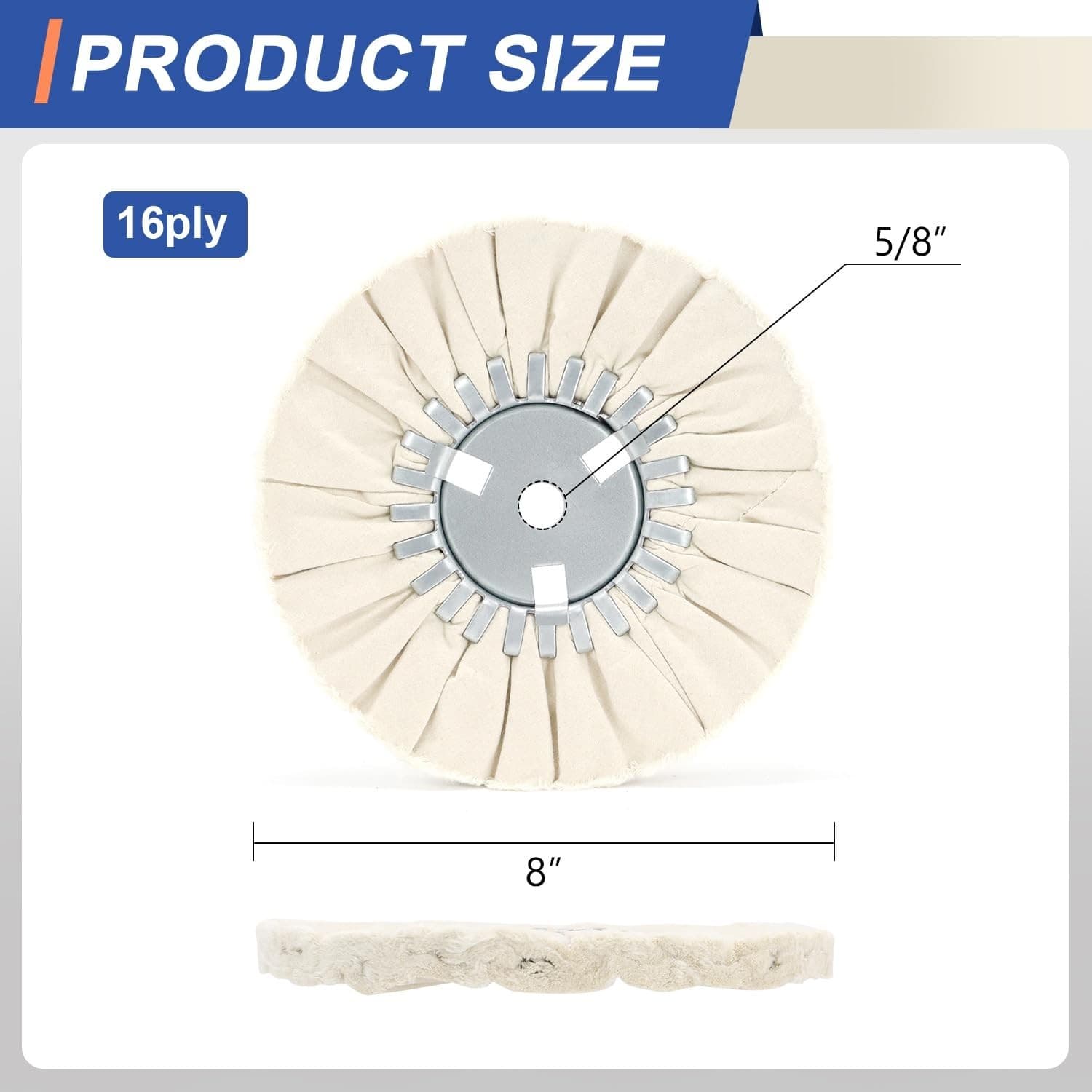 Airway Buffing Wheel 8 Inch Fine Cotton Polishing Wheel for Angle Grinder 4