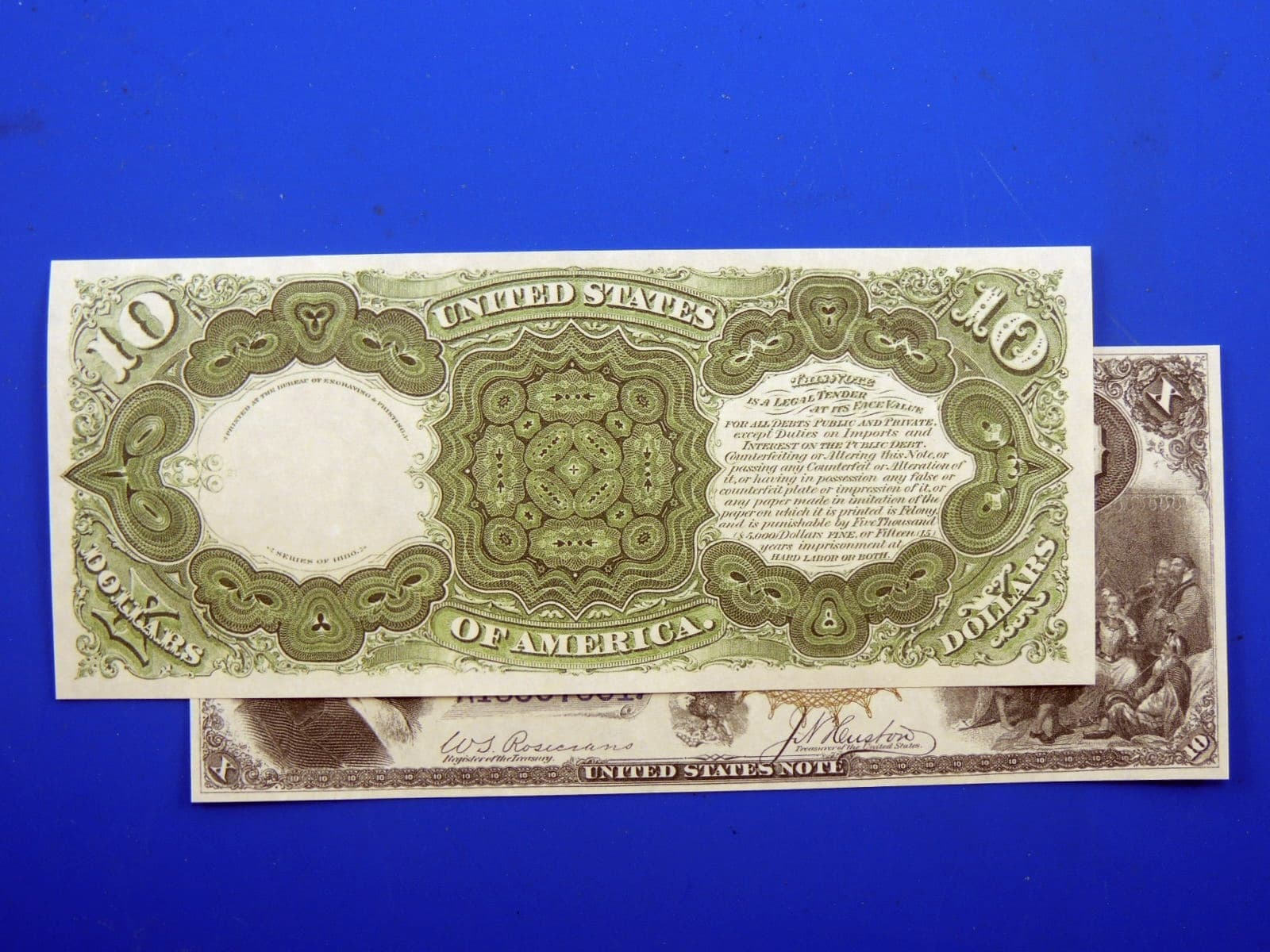 Reproduction $10 1880 LT US Paper Money Currency Copy 2