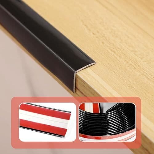 22 Feet Flexible Inside & Outside Corner Trim Molding, Peel Black, Width 0.8 in 3