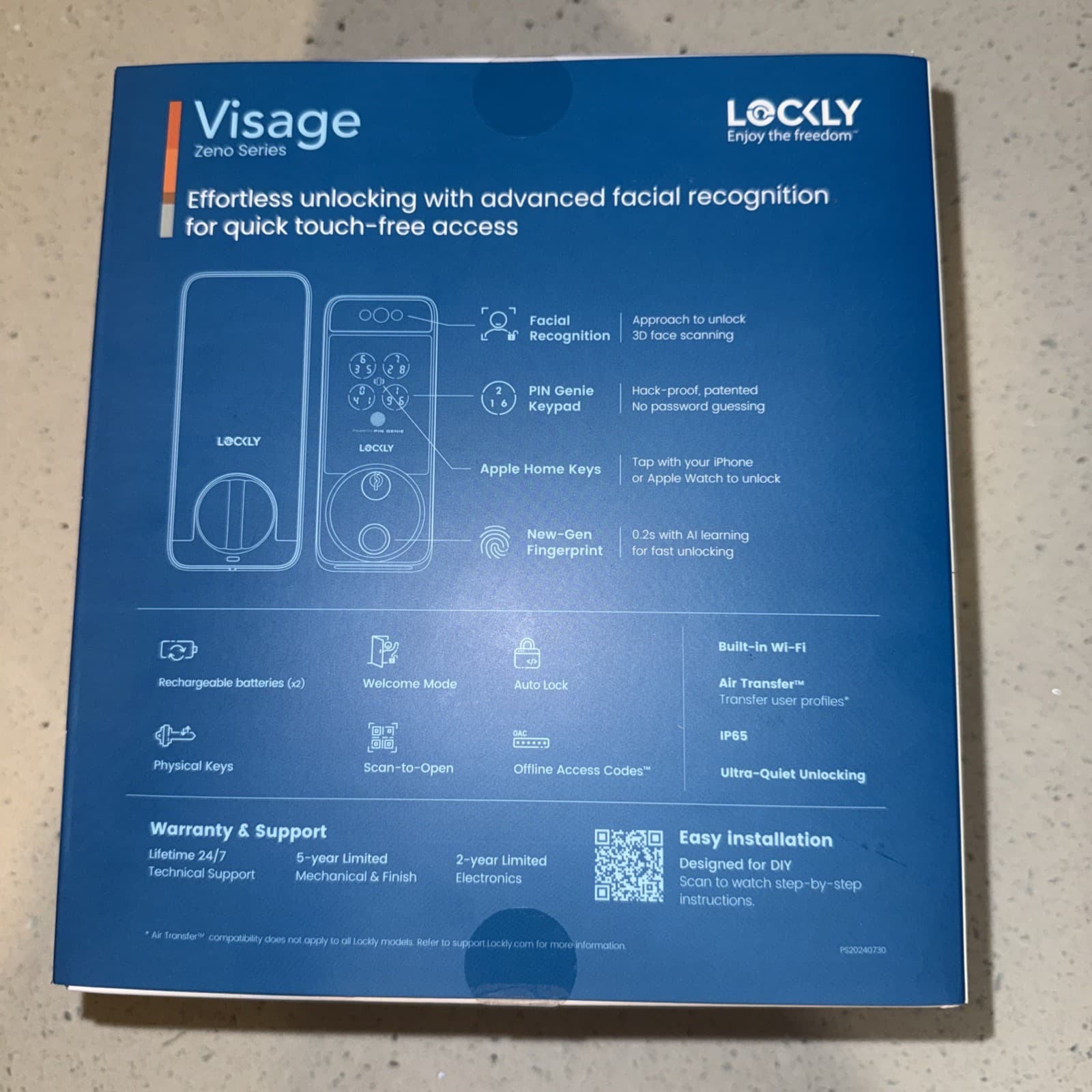 Lockly Visage Zeno Series Smart Lock, Facial Recognition & Fingerprint Keyless 2