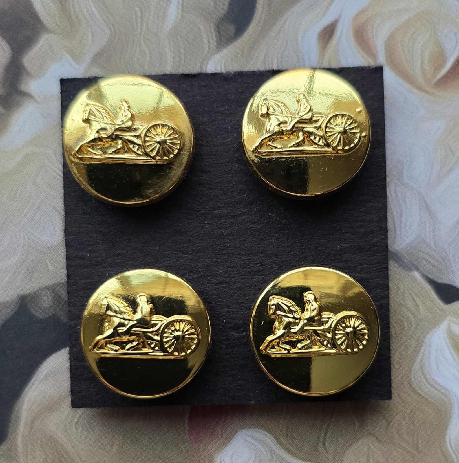 Gold Horse Carriage Horse Show Magnetic Pins.   Driving Show Number Holders. 2