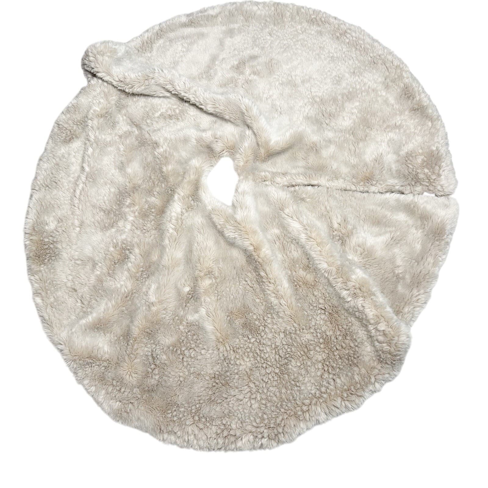 Restoration Hardware Christmas Tree Skirt Luxe Faux Fur Holiday Lush Pile 70" 2