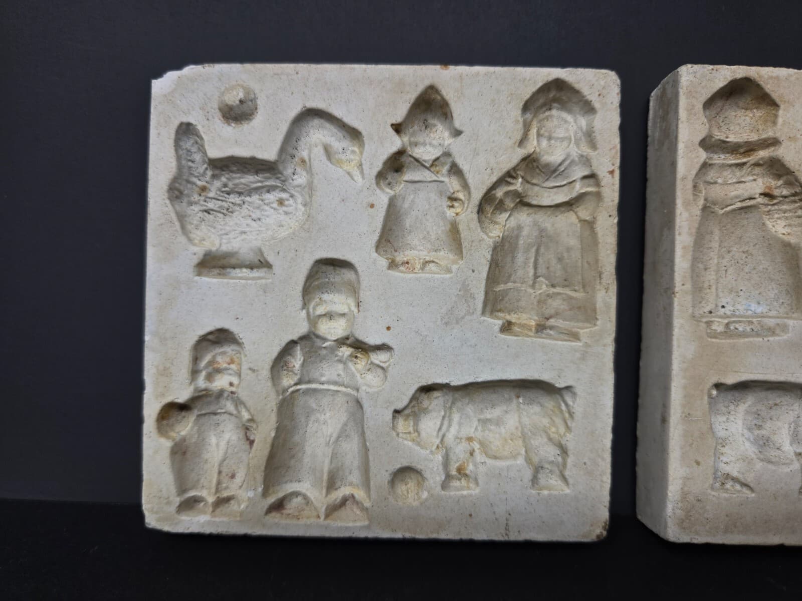 Vintage 4" Ceramic Molds Farm Family Pig Goose for Mini Figurines/Fridge Magnets 2