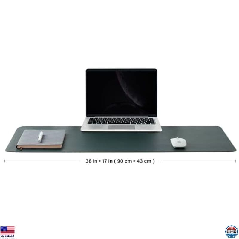 Cork Desk Mat Dual-Sided 90cm x 43cm Dark Green Large Mouse Pad Desk Accessory 2