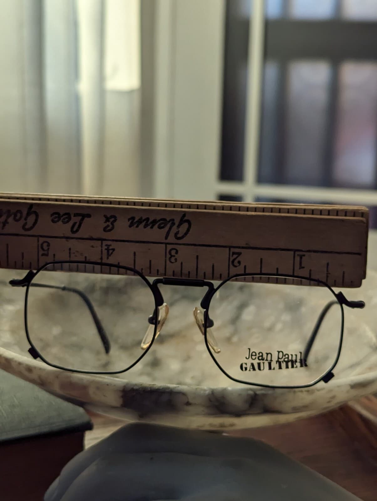 Vintage Jean Paul Gaultier Square Eyeglasses Geometric Sculptural Logo Graphic 2