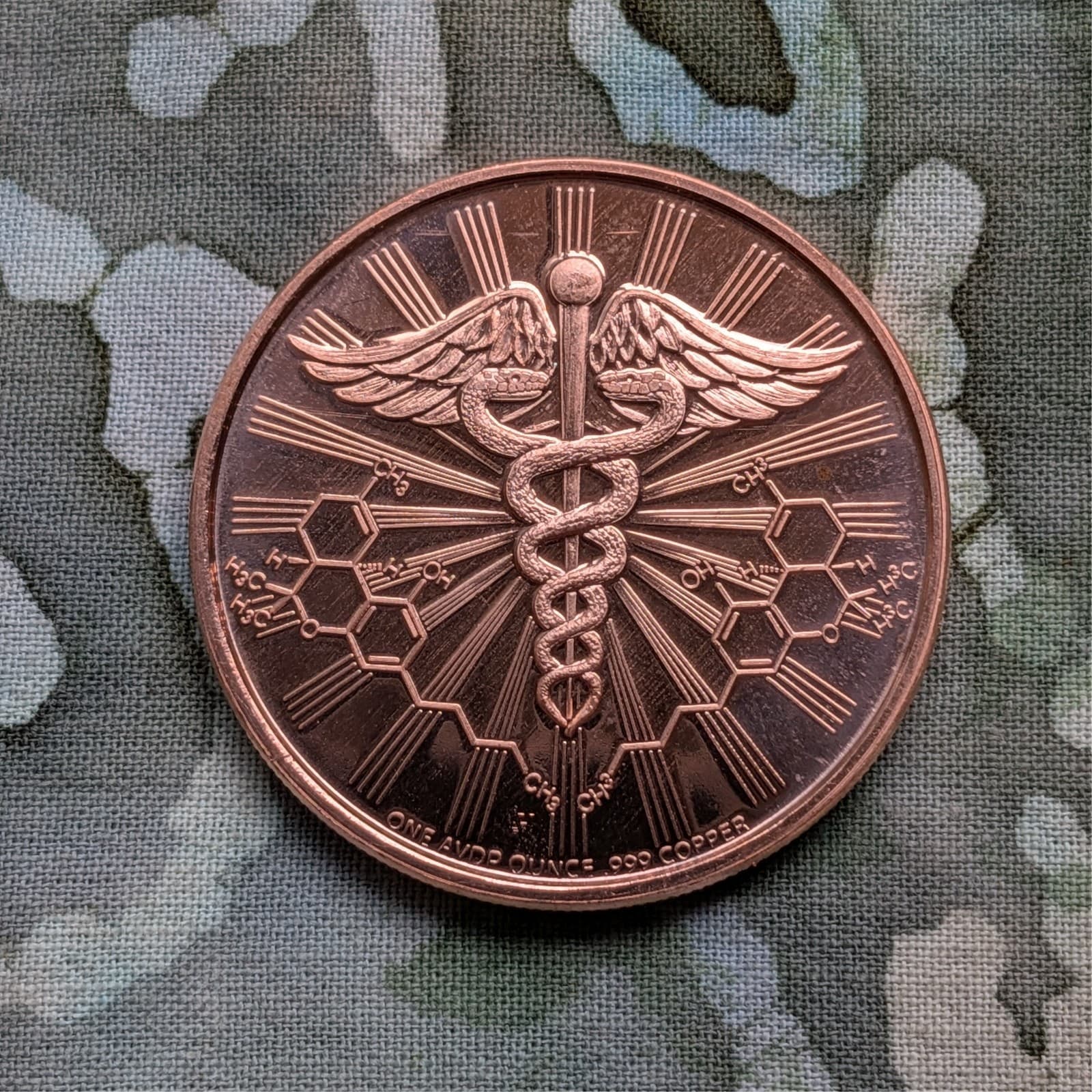 Reverse Proof 420 Weed Pot Herb  .999 1oz Copper Round.