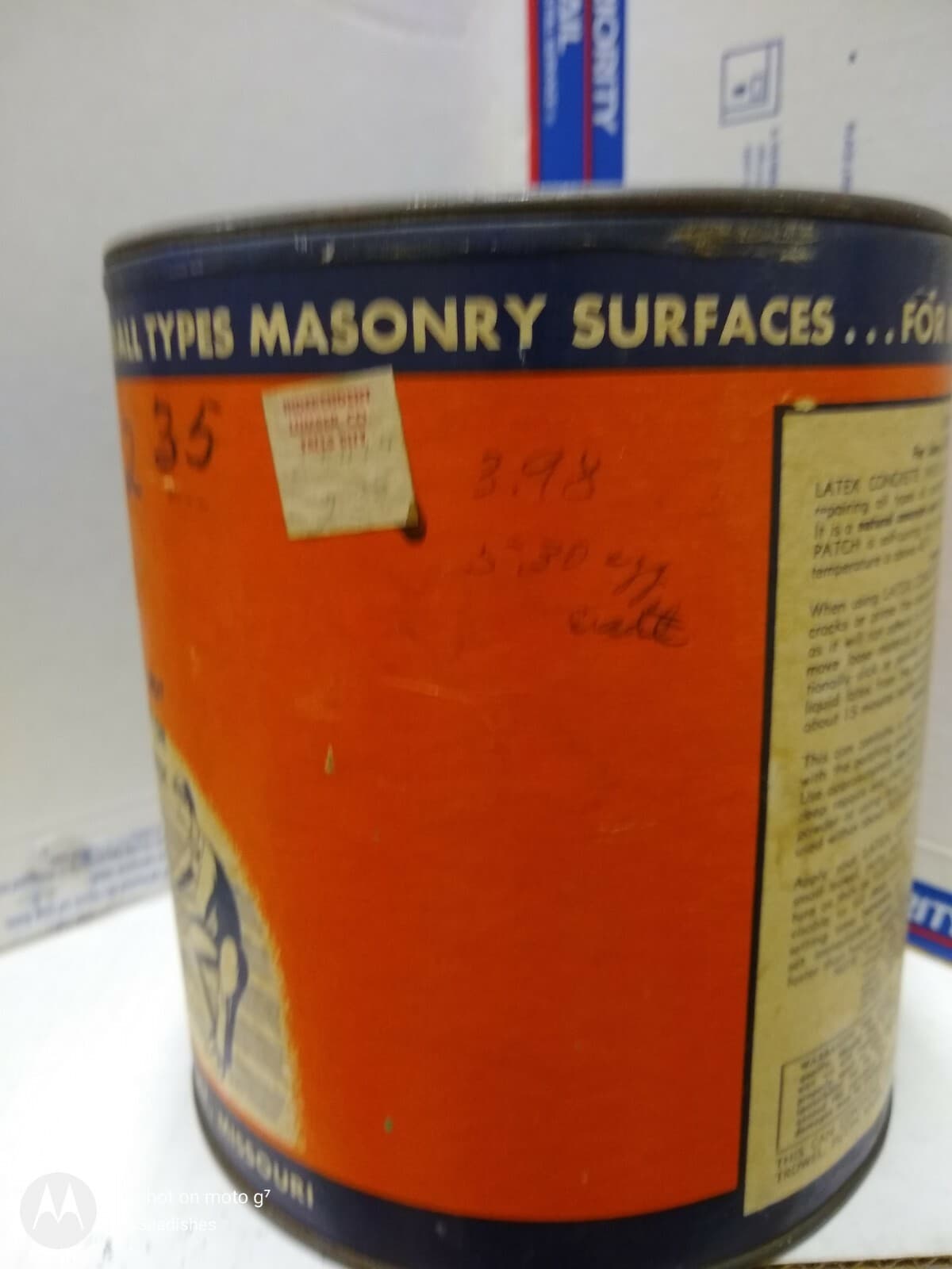 Vintage Wel-Cote Concrete Patch With Latex Can Welco Co. No. Kansas City MO 5