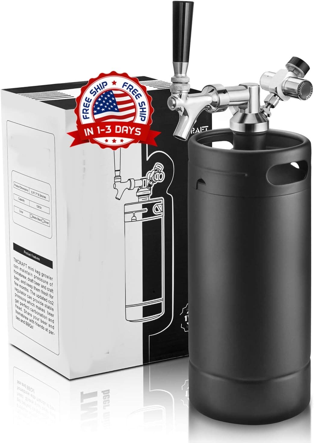Sistema de grifo Growler presurizado para cerveza artesanal barril de 128 oz NEW