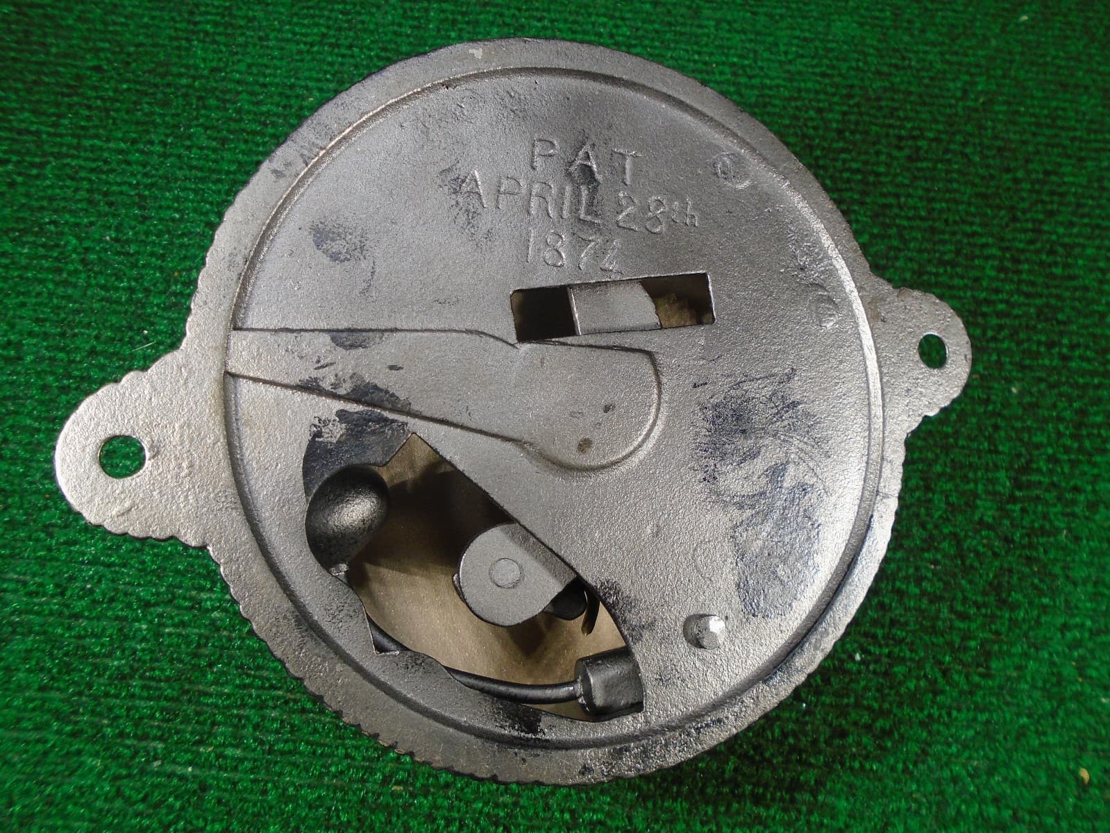 1874 CAST BRASS EASTLAKE VICTORIAN ERA DOOR BELL - BELL WORKS!!  (42092) 3