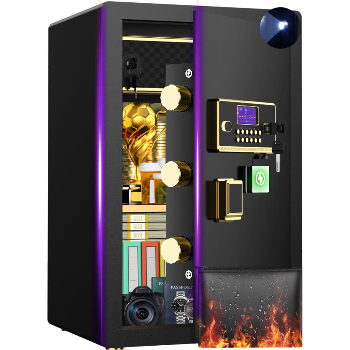 BESAFETY 5.3 Cuft Large Safe Box for Home Security with Alarm System