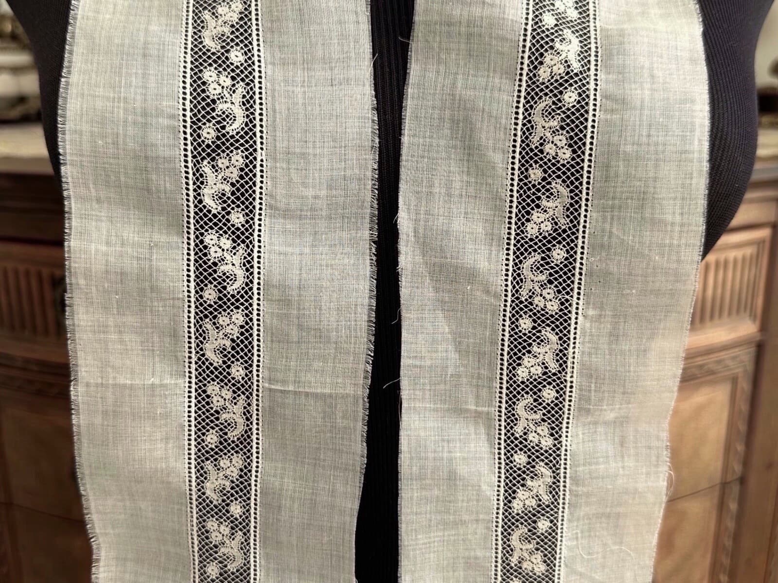 Antique Vintage Lace Trim-FR VALENCIENNES INSERTION LACE TRIM *DOLLS WIDE BORDER 5