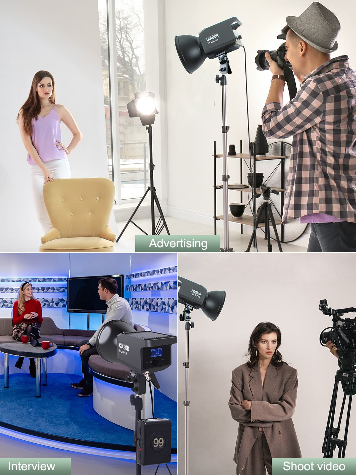 Colbor CL100M Continuous LED Video Light 100W 5600K CRI 97 for Video Studio 6