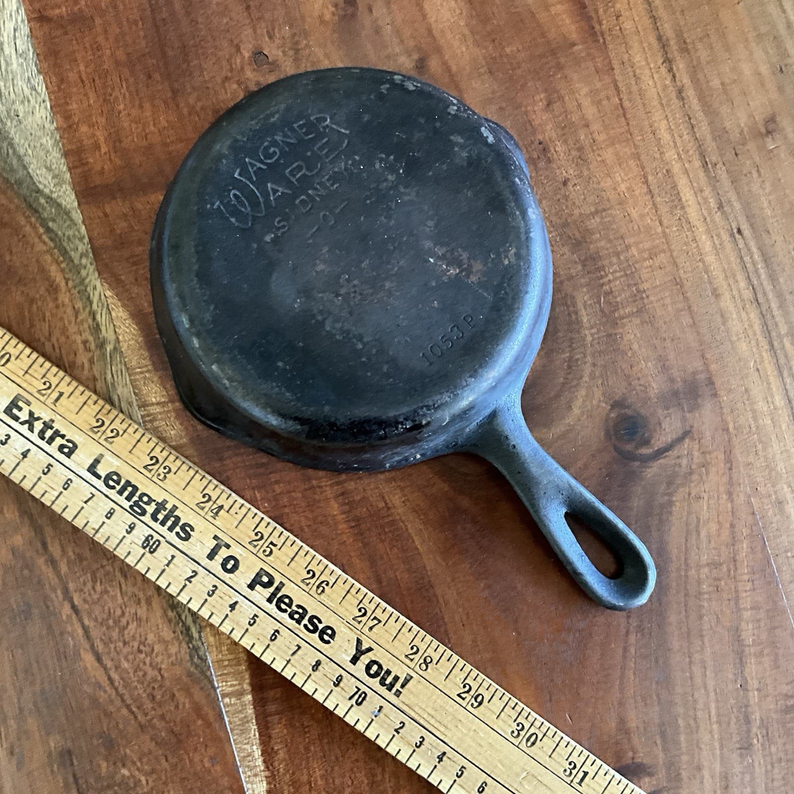 Antique Wagner Ware Sidney -0- 1053P Cast Iron Skillet Vintage Cookware 🍳🔥 4