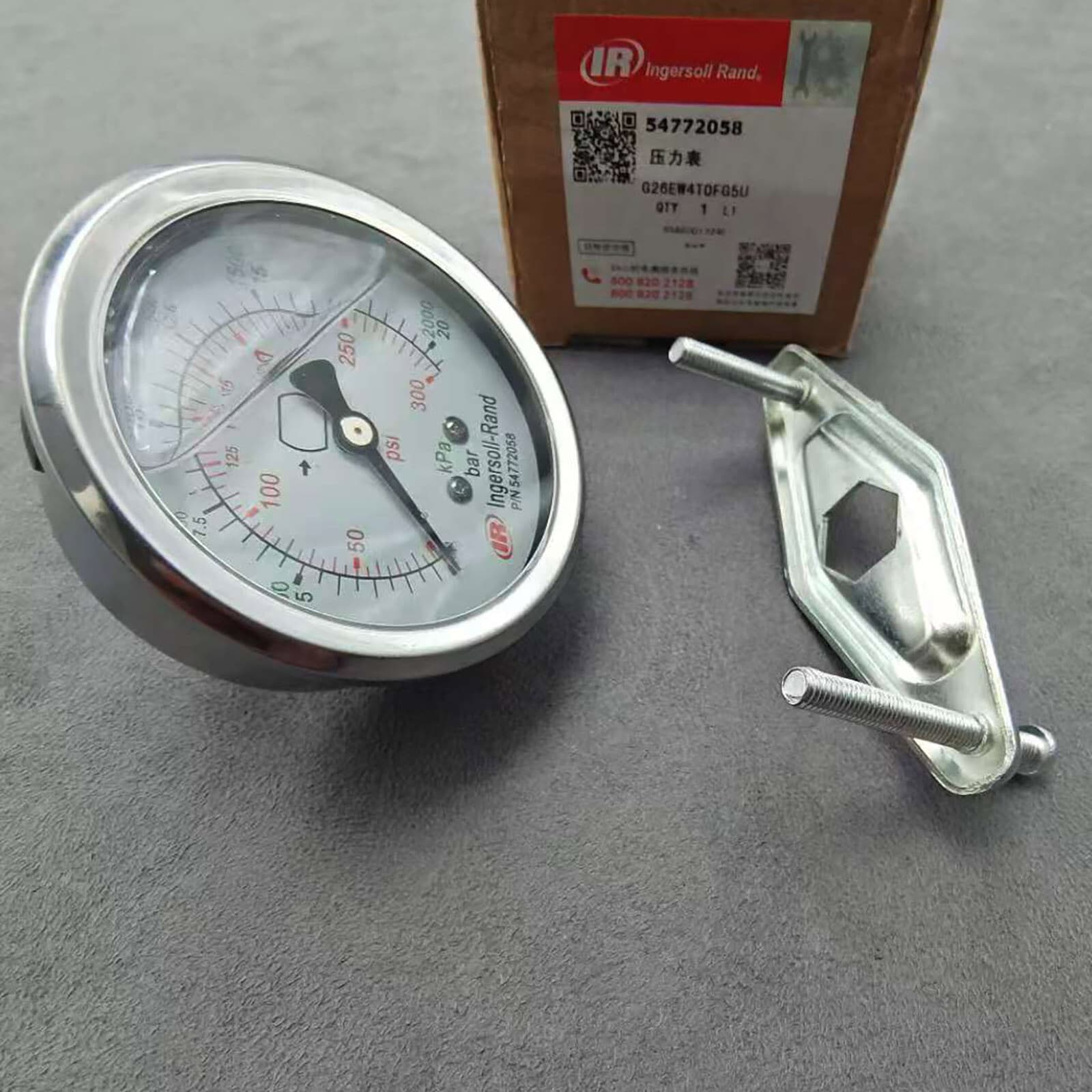 New Pressure Gauge Panel Mount IR 54772058 for INGERSOLL RAND Air Compressor 3