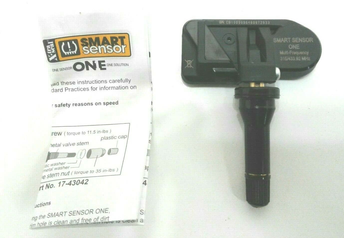 SMART SENSOR SNAP-IN MULTI-FREQUENCY PROGRAMMABLE UNIVERSAL TPMS 17-43041 QX10 5