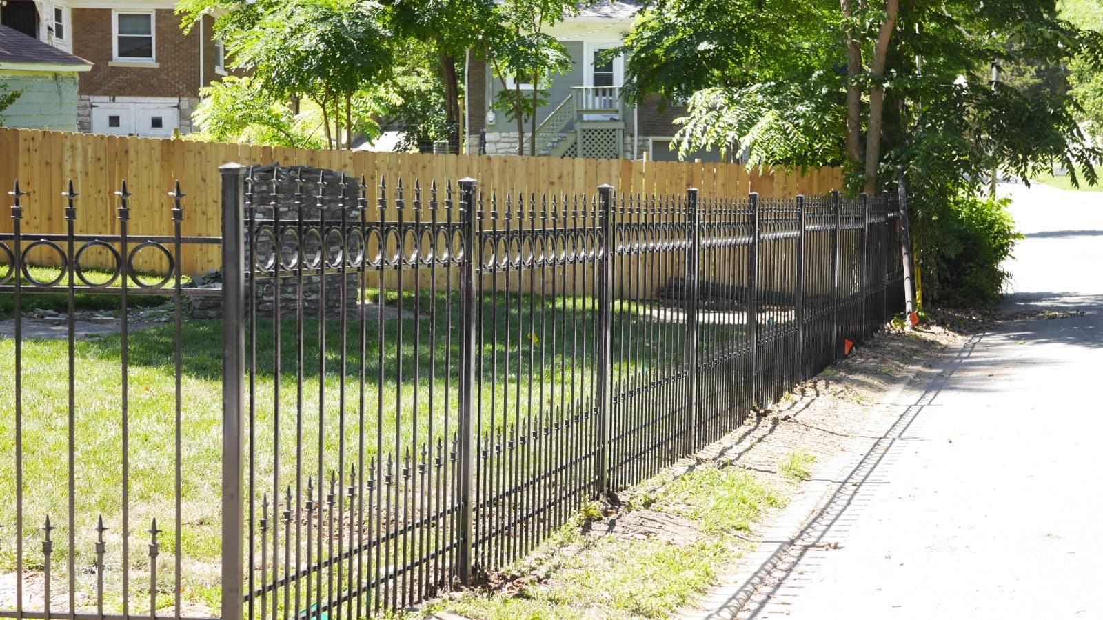 Solid Wrought Iron Fence Panels with 6" Rings with 18" sub-pic: Delivery below 6