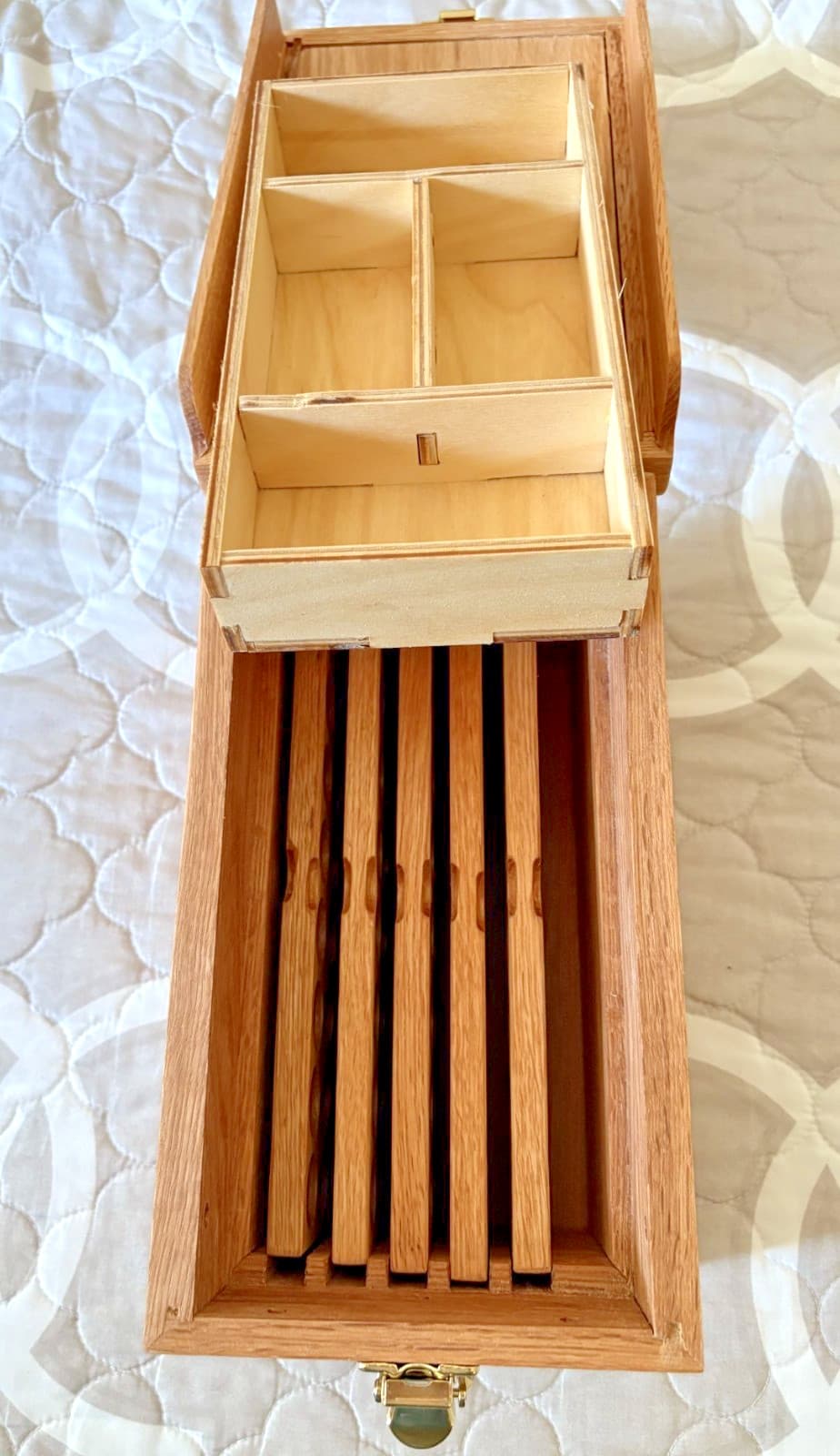 Pathtag Collectors/Traders Ammo Box Oak with 5 Inserts 2