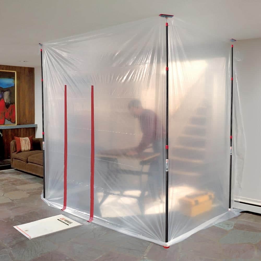 ZipWall 10 ft. Stainless Steel Dust Barrier Poles w/ 2 Adhesive Zippers & Bag 4