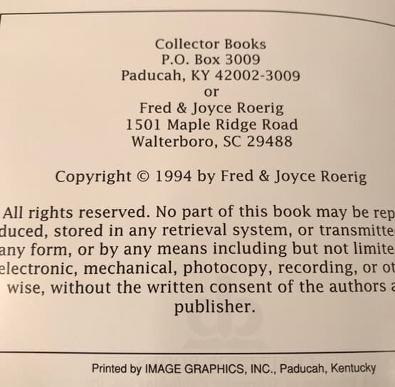 Collector’s Encyclopedia of Cookie Jars Book II, Roerig 2