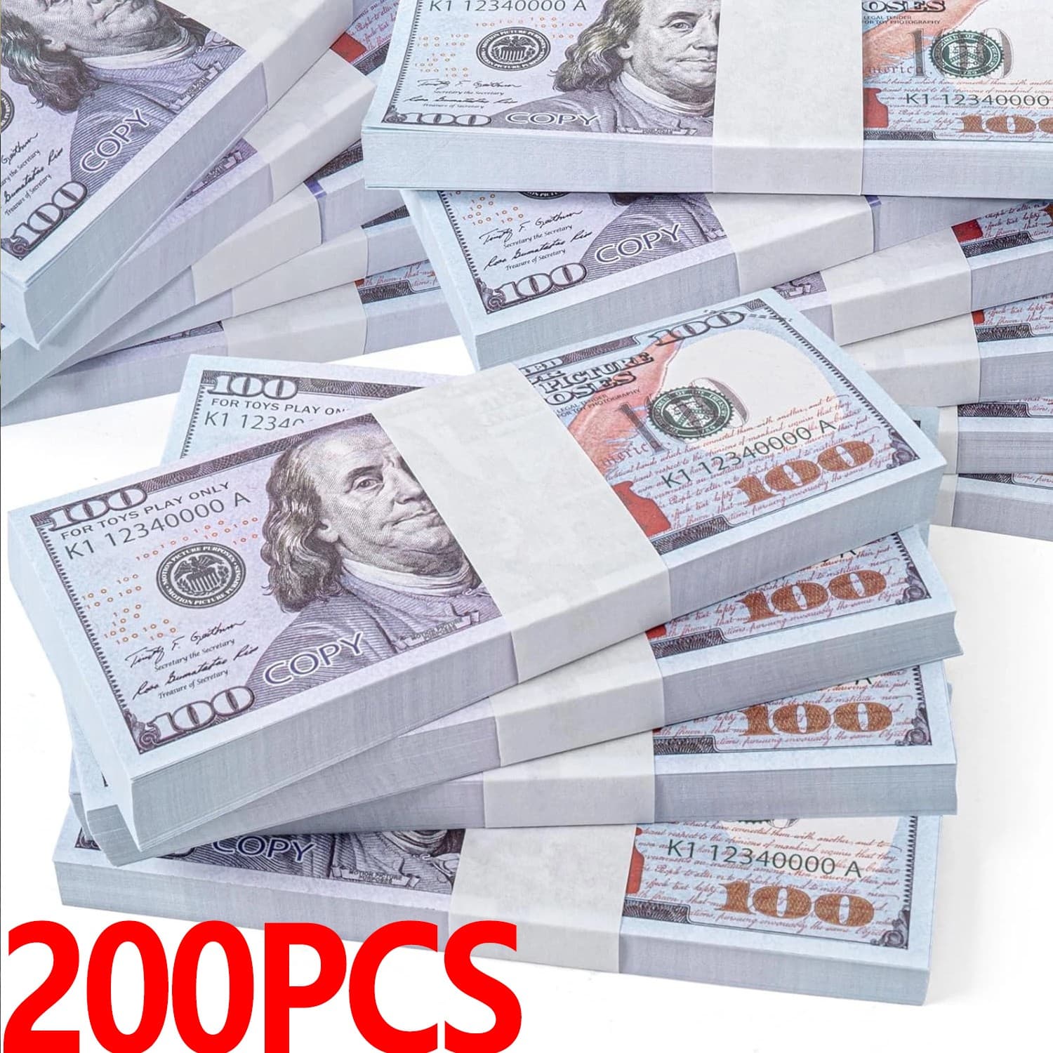 200PCS Prop Fake Looks Best Toys Money For Pretend Play Music Birthday Party 2