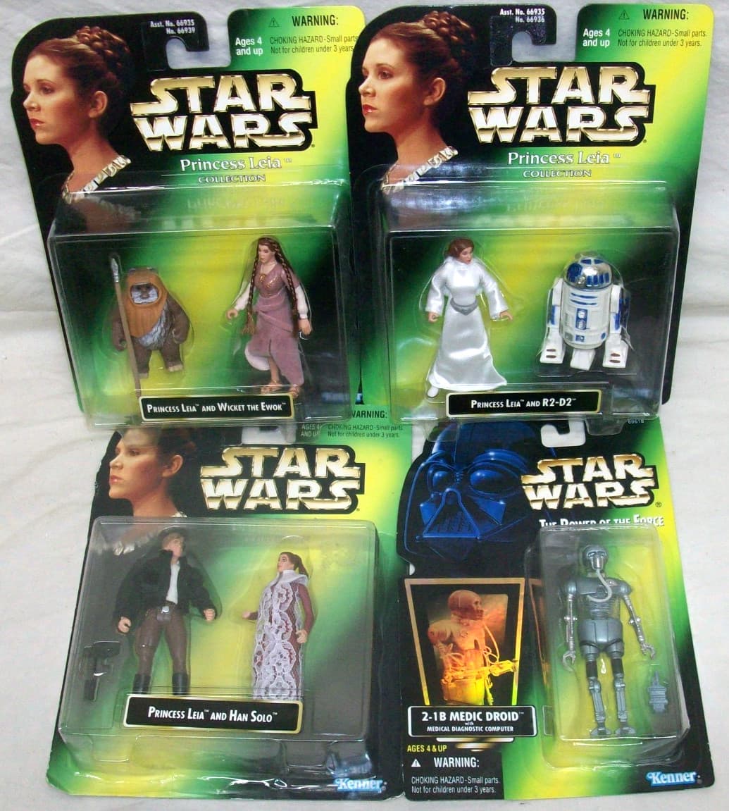 4 MOC Star Wars Figures 3-Princess Leia Collection 1997 & 2-1B Medic Droid 1997