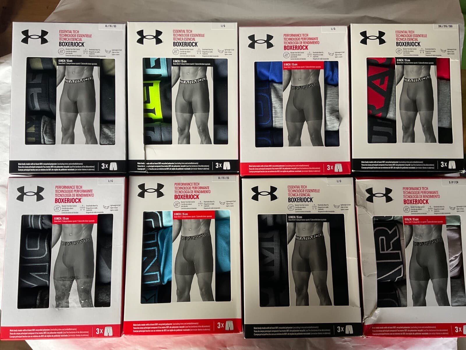 Under Armour 6 inch Tech Boxer Brief New Tag Men Sizes Box Contains 3 Boxerjocks
