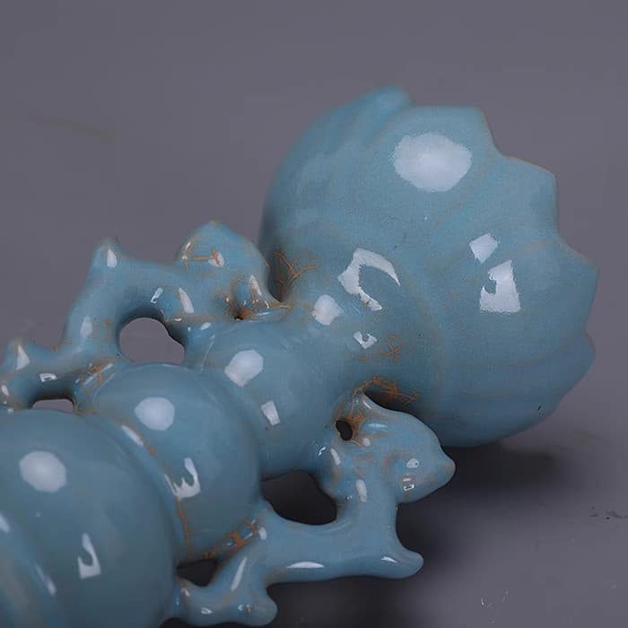 Old Porcelain Song Dynasty Ru Kiln Blue and White Branch Nails Lotus Oil Lamp 6