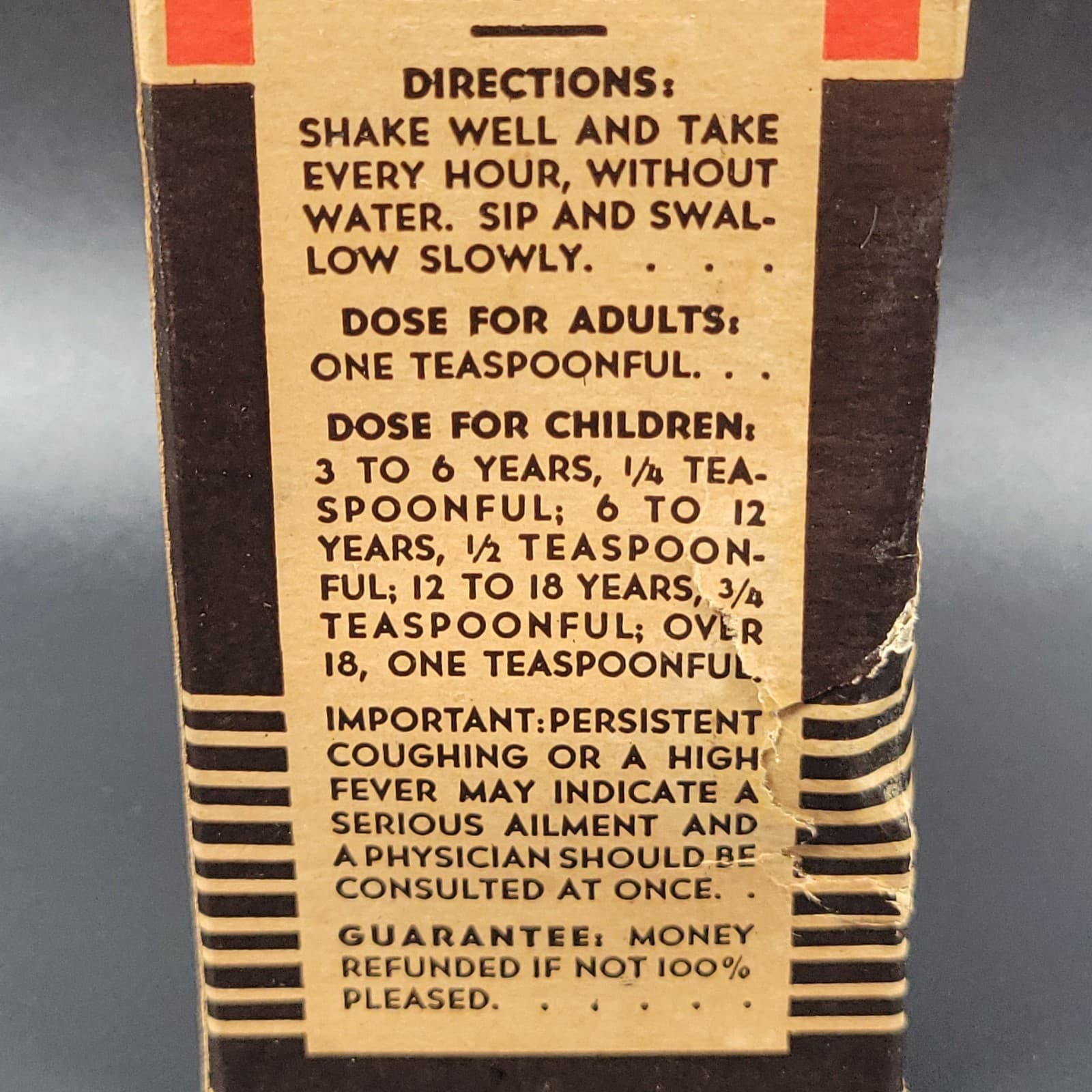 Thoxine Cough Syrup Full Label Apothecary Bottle Patent Med Reese Chemical VTG 6
