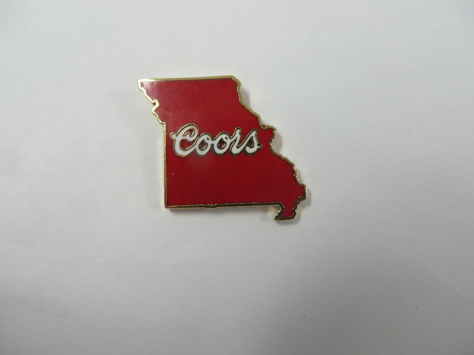 Vtg COORS BEER Pin Button MISSOURI Shape of State Advertising Lapel Hat Tie 2