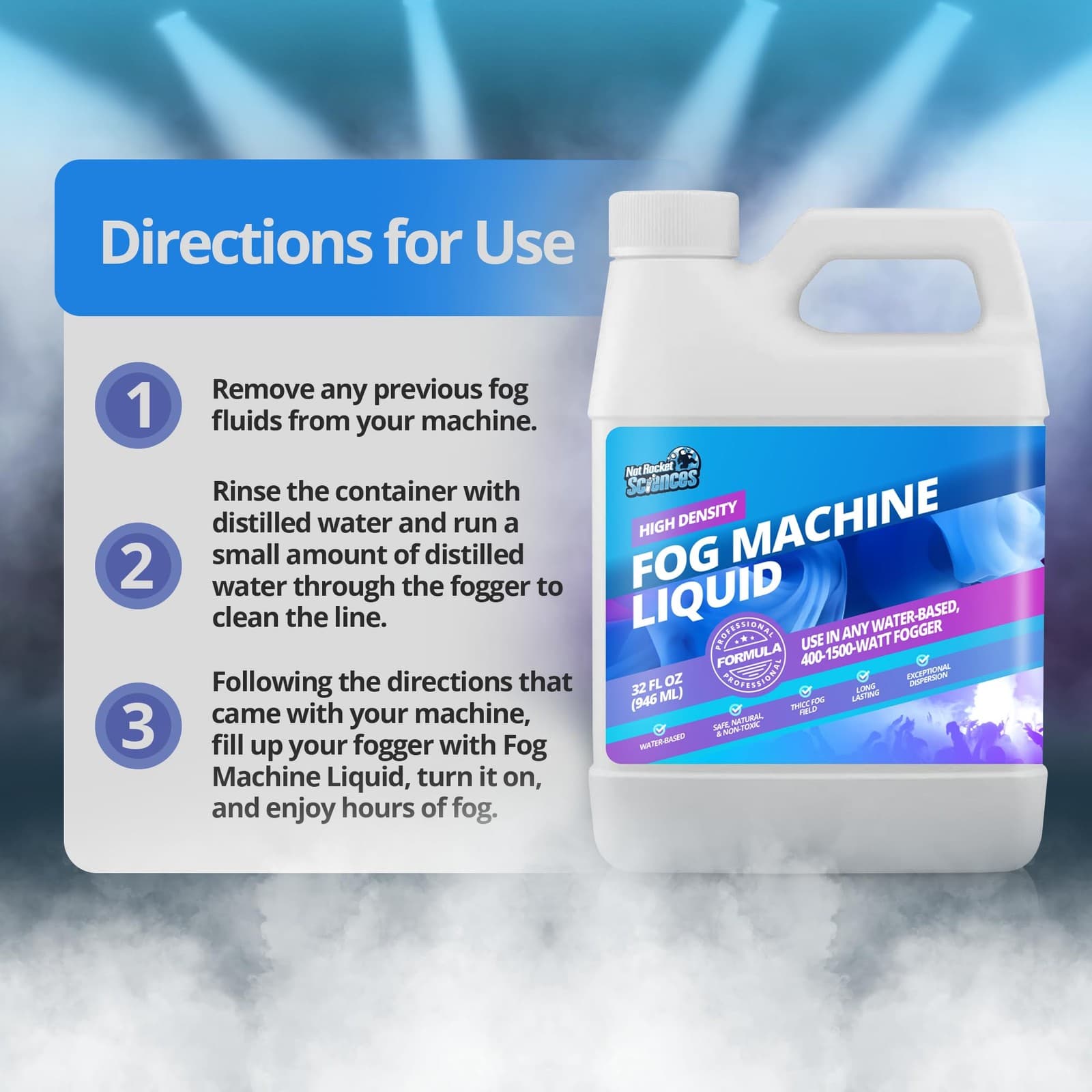 32oz Fog Machine Liquid Smoke - Pro-Grade Smoke Machine, High Density Fog Jui... 5