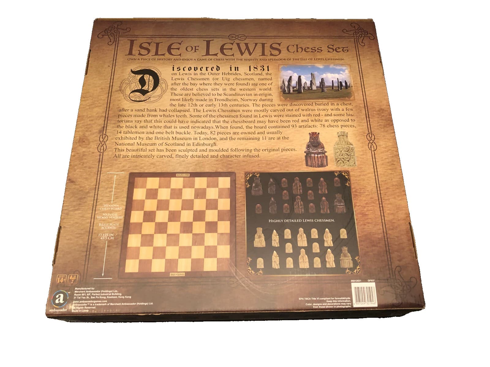 Ambassador Isle Of Lewis Deluxe Replica Historic 17.125” Chess Set Chessmen 5