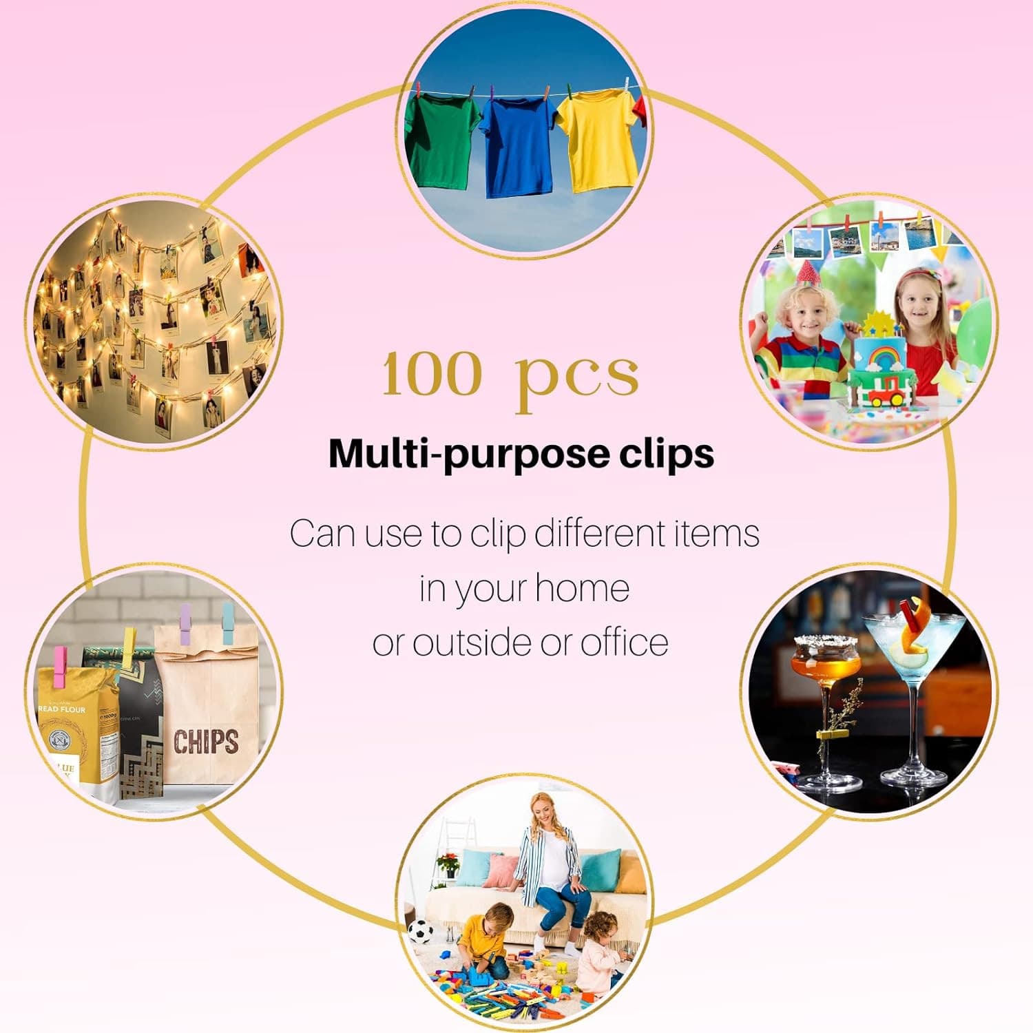 Mini pinzas para ropa de madera de abedul natural, 1,4'', 100 unidades 6