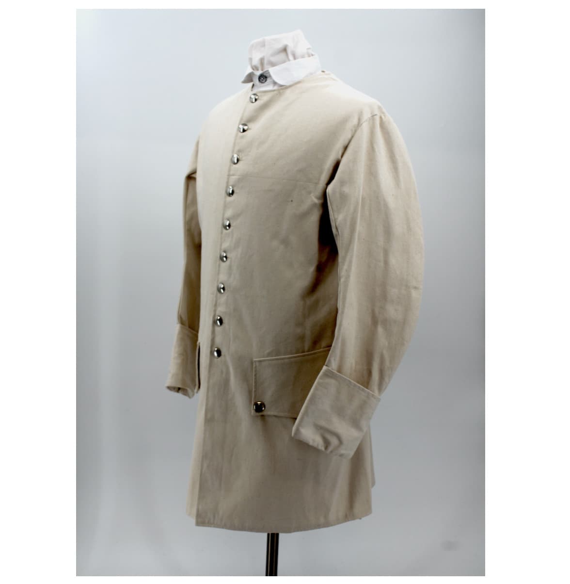Colonial Period Osnaburg Sleeved Waistcoat - F&I, Revolutionary War - Size 42