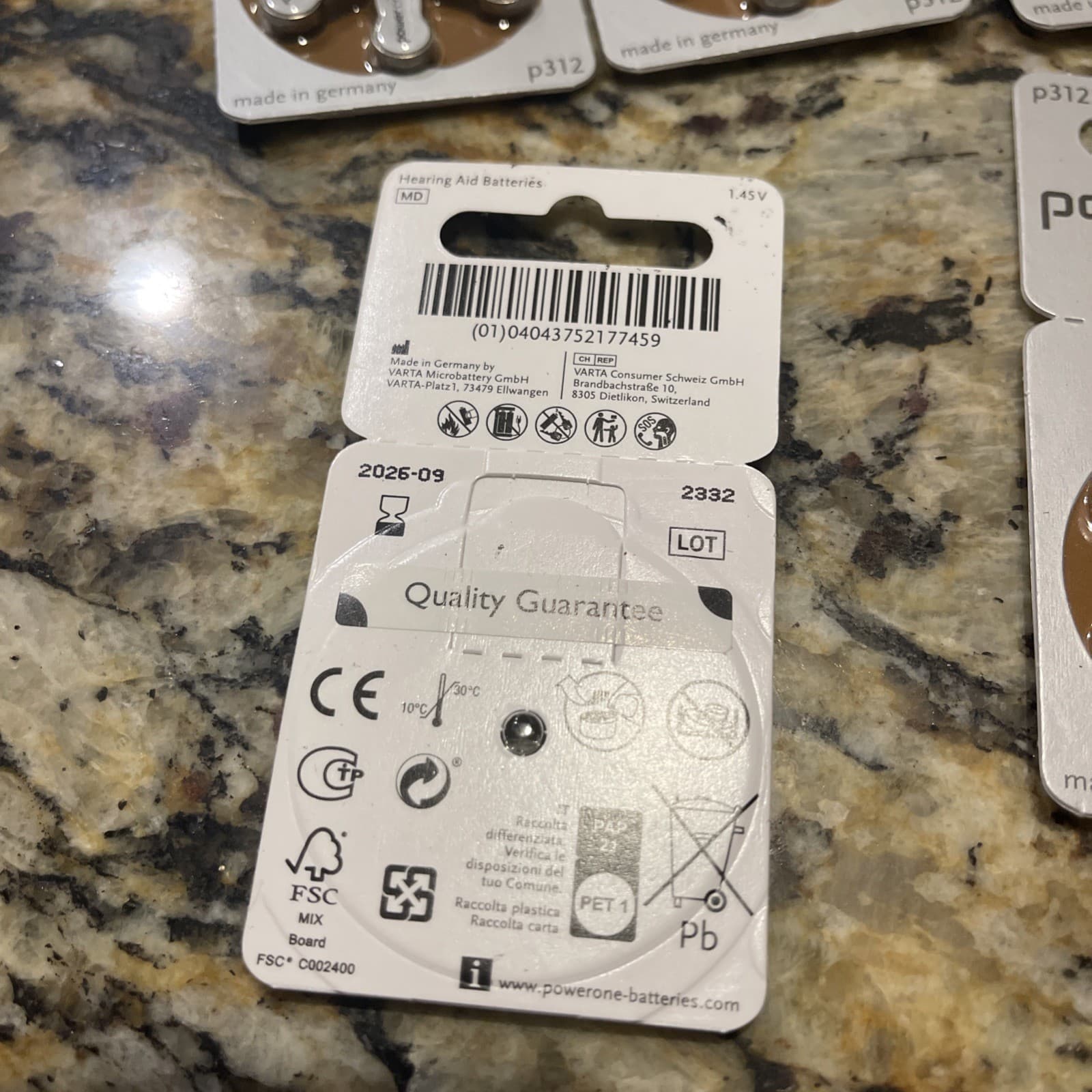 PowerOne Hearing Aid Batteries Size p312 Wireless 30 Batteries  09/2026 3