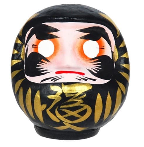 Japanese 5"H Black Daruma Doll Wish Making Lucky Safety NO EVIL Made in Japan 6