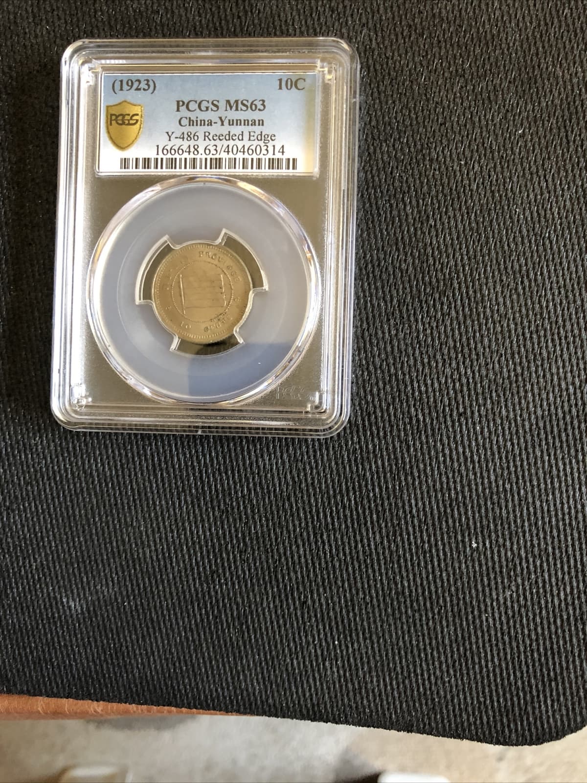 354 China Yunnan 1923 Copper-Nickel 10 Cents PCGS MS63  Y-486 2