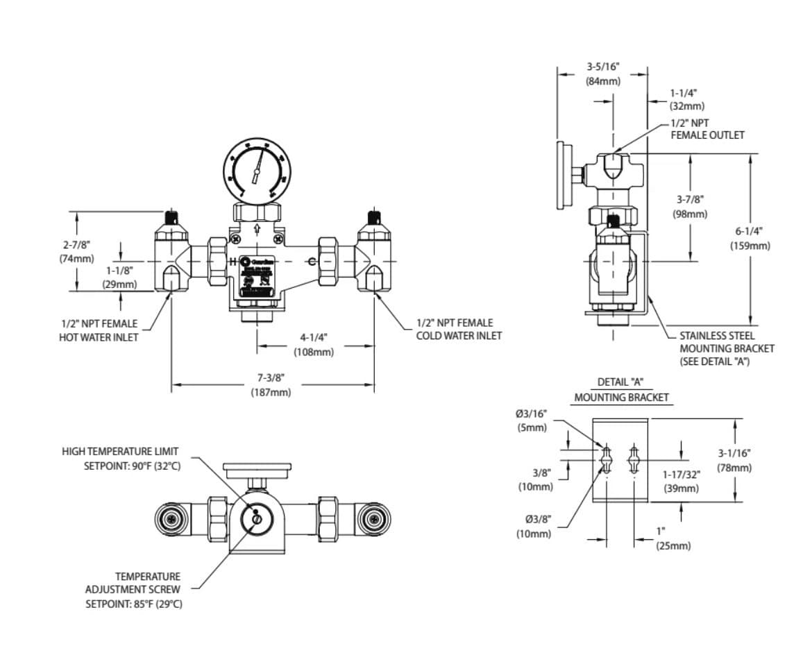 Guardian G6020 Thermostatic Mixing Valve 2
