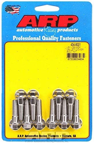  434-8001 6-Point Stainless Steel Valley Cover Bolt Kit for Chevy LS1/LS2  4
