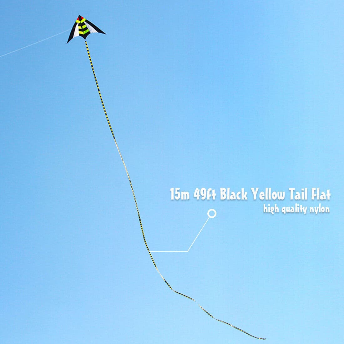 15M/49ft Rainbow Flat Nylon Kite Tail for Delta Kites Flying Children Toys&Gifts 5