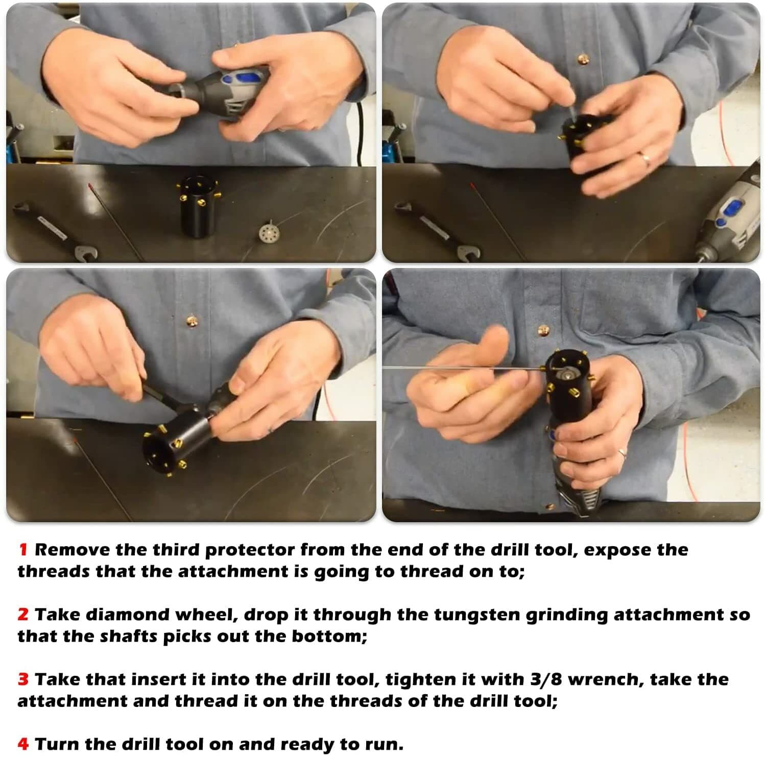 GR-12 Tungsten Sharpener Grinder/Electrode Grinder Head Tool TIG Welding Tool 5