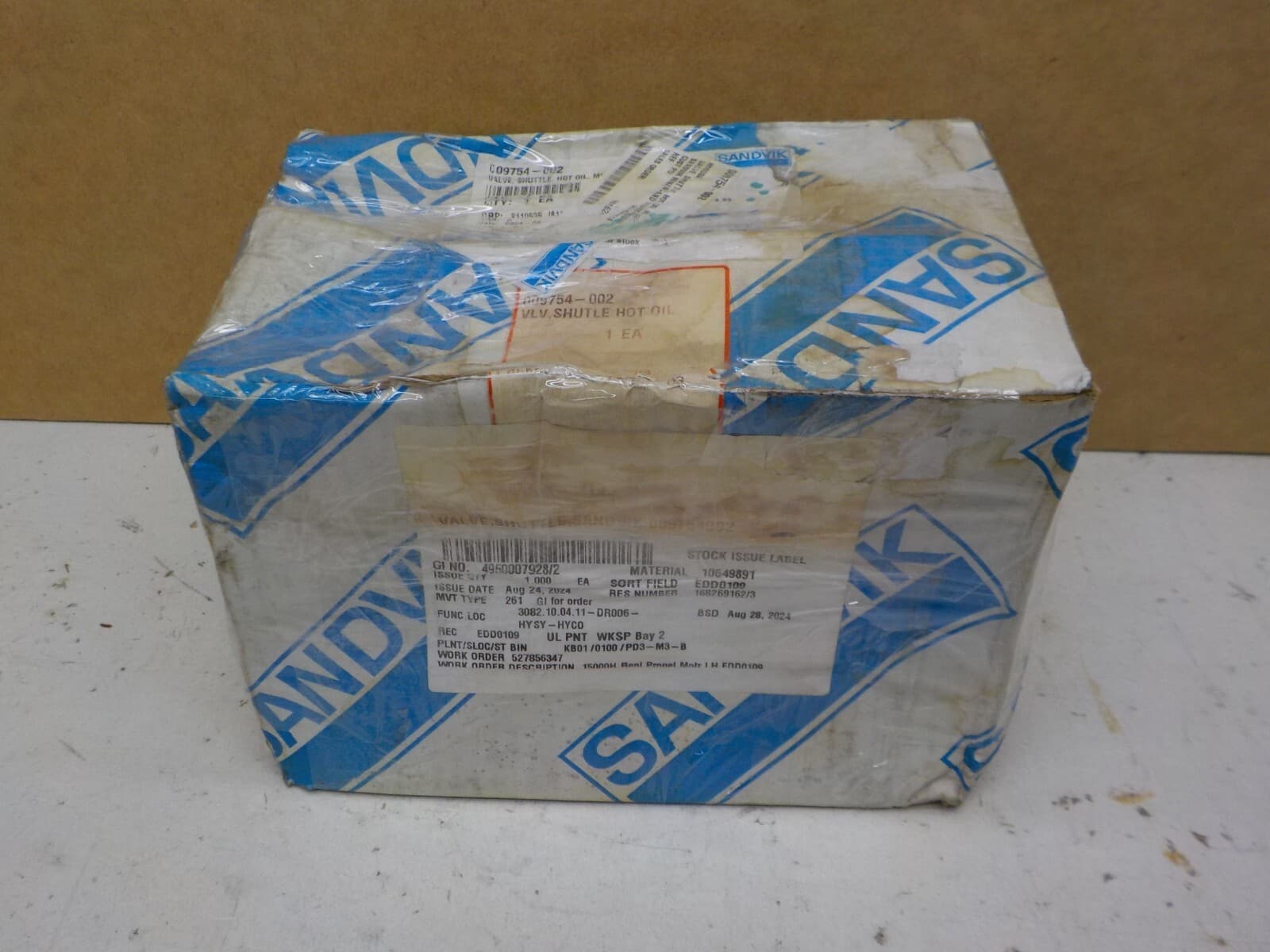 Sandvik 009754-002 Valve Shuttle, Hot Oil, 2