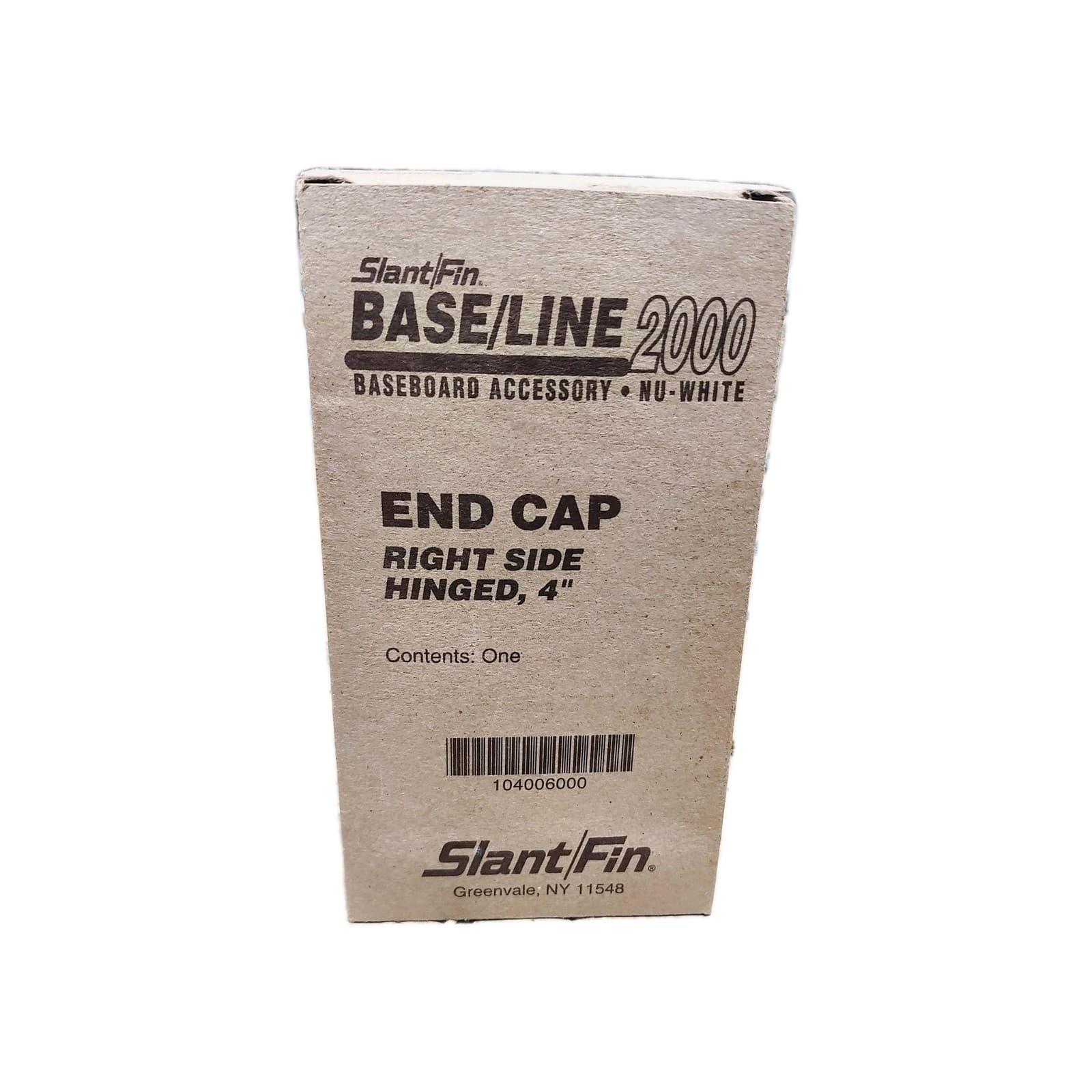 Slant/Fin Base/Line 2000 Right Hand End Cap Hinged 4" Nu White
