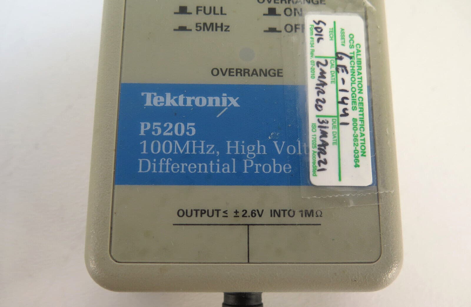 Tektronix P5205 High Voltage Differential Probe 100mhz 3