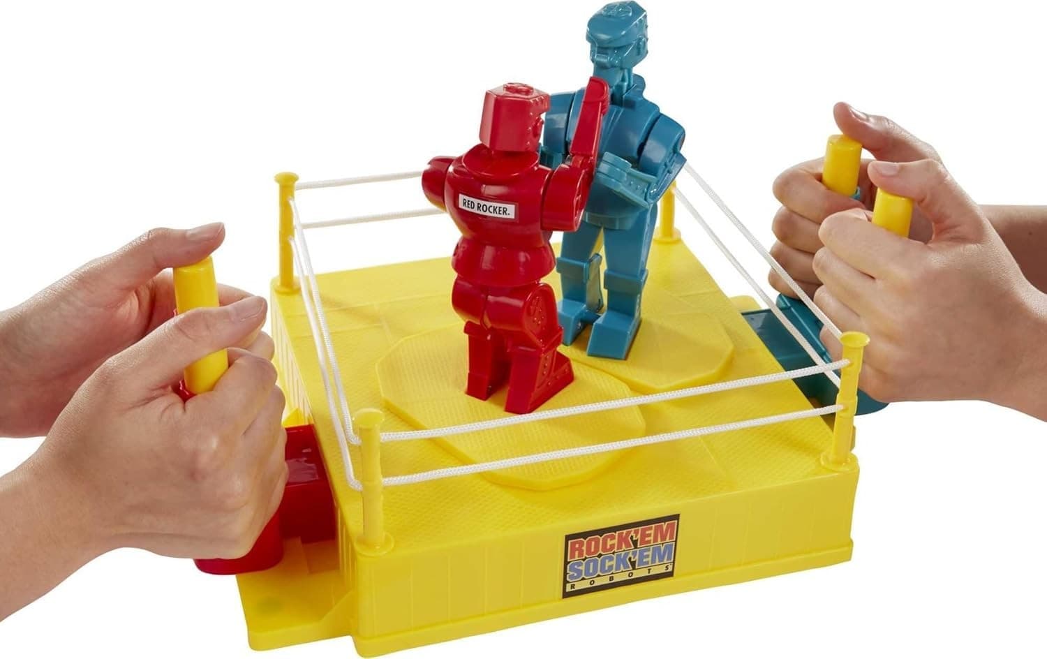 Mattel Games Rock 'Em Sock 'Em Robots Kids Game, Red Rocker vs Blue Bomber, Knoc 3